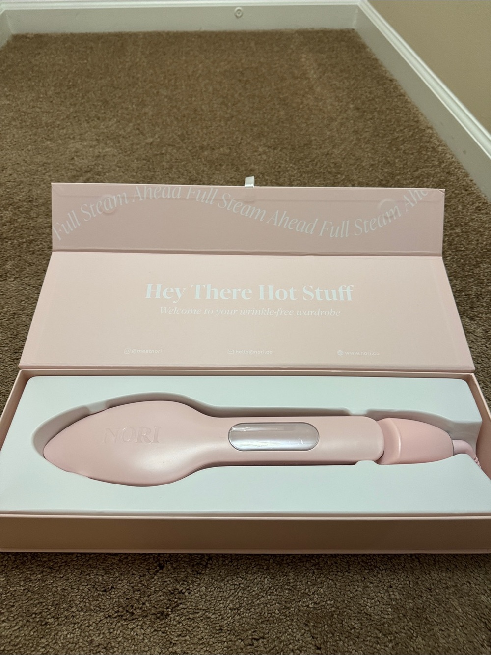 NORI Pink Handheld Garment Steamer Brush - Picture 2 of 6